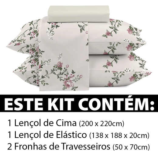 Jogo De Cama Lençol Casal 4 Peças 150 Fios Antialérgico Camesa - Emcompre