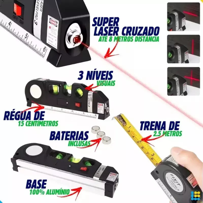 Nivel A Laiser Trena Ferramenta Profissional Nivel level Pro 3