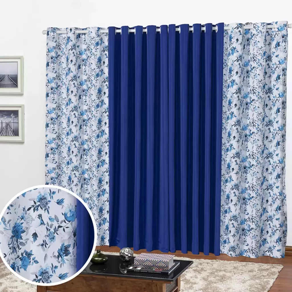 Cortina Florata 3,00 L 2,20 A (Parede Inteira, Sala, Quarto, Escritório, Decoração)