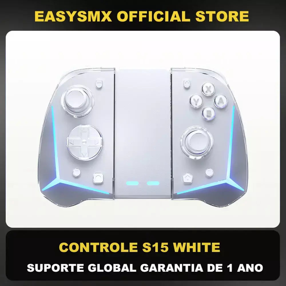 EasySMX S15 L/R Joypad ergonômico sem fio RGB controlador compatível com Nintendo Switch/OLED, giroscópio, Amiibo, efeito Hall