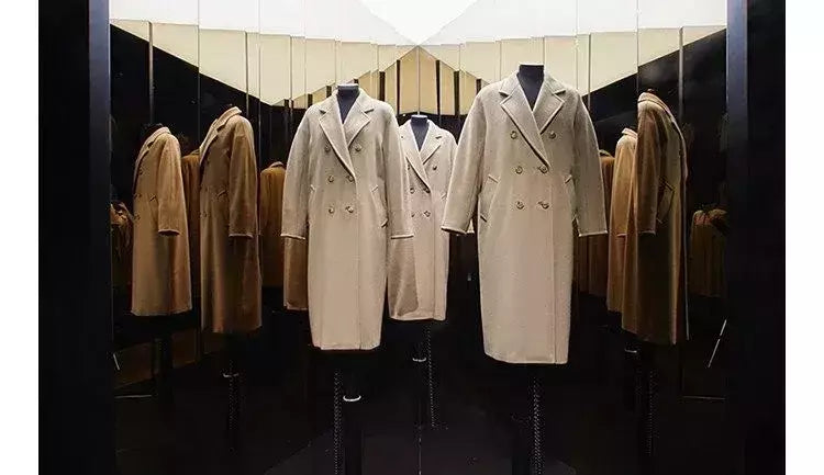 Casaco de Cashmere Camel Classic, casaco de lã de comprimento médio, novo, 101801, outono e inverno