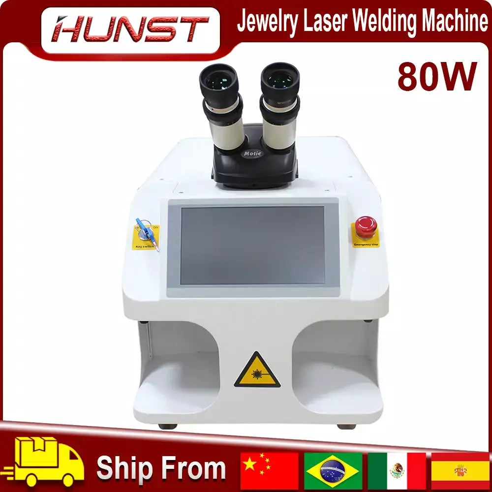 Hunst jóias máquina de solda a laser 80w solda mini soldador a laser de fibra portátil para ouro prata titânio anéis colar metal