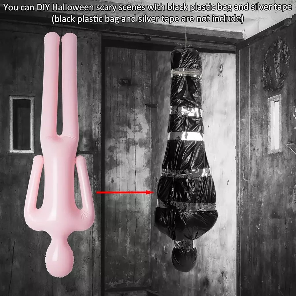 Manequim inflável de halloween, corpo inteiro, corpo morto manequim inflável, adereços de fantasia cosplay para quintal, pátio, casa, decoração de halloween