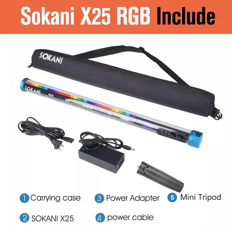 (DO Brasil) Sokani X25 X25-kit RGB LED Luz de vídeo portátil Luz de enchimento para TikTok YouTube Live Streaming Studio