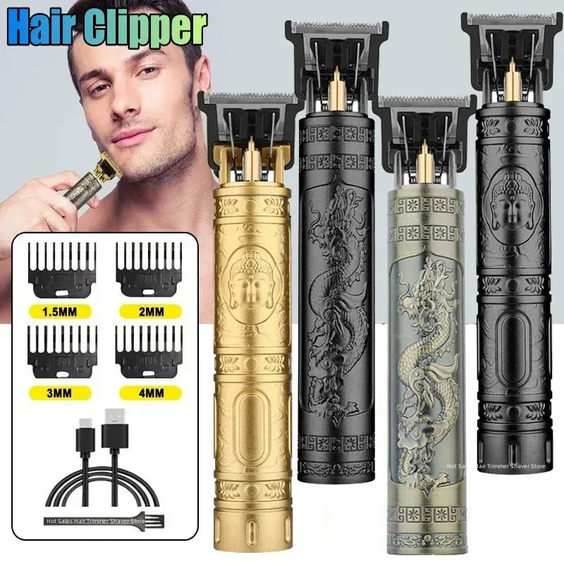 Elétrica sem fio cabelo Clipper, Profissional Barba Aparador, Beleza Kit, Tesoura Retro Bluetooth, Corte de cabelo