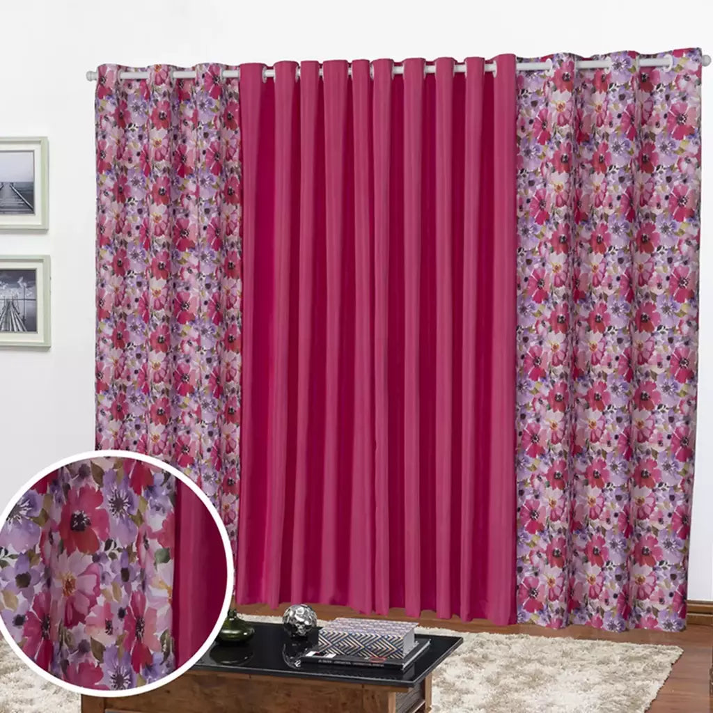 Cortina Florata 3,00 L 2,20 A (Parede Inteira, Sala, Quarto, Escritório, Decoração)