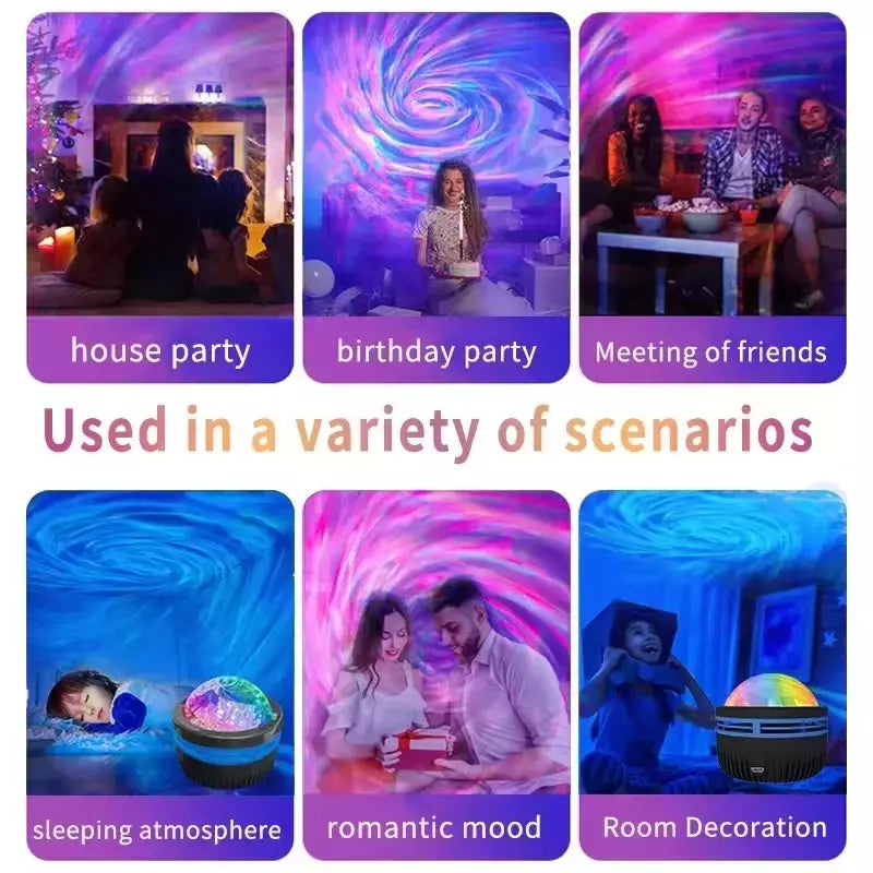 LED Galaxy Projector Light, Colorido Galaxy Sky, Quarto Night Light, Decoração do quarto das crianças, Decoração de Natal