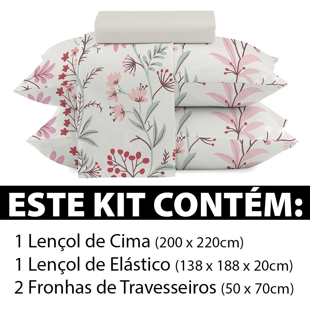 Jogo De Cama Lençol Casal 4 Peças 150 Fios Antialérgico Camesa - Emcompre