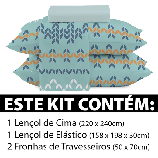Jogo De Cama Lençol Queen 4 Peças 150 Fios Antialérgico Camesa - Emcompre