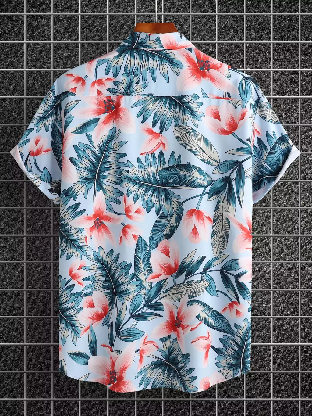 Camisa havaiana digital estampada masculina, camisa de manga curta, moda, 2024