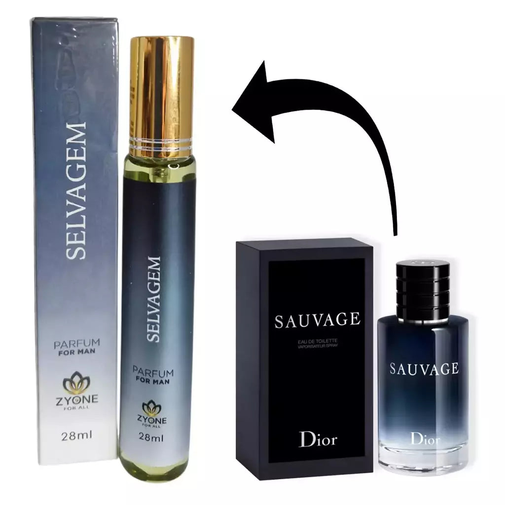 Perfume Masculino Selvagem 28ml Zyone Eau de Parfum EDP alta Fixação Frangrância Importada - Envio do Brasil
