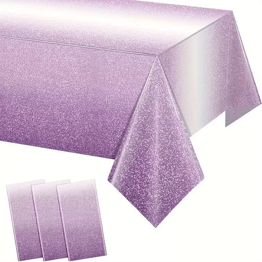 Toalha de mesa plástica descartável rosa para festas, gradiente pastel, mesas retangulares, sprin rosa claro, 1 pacote
