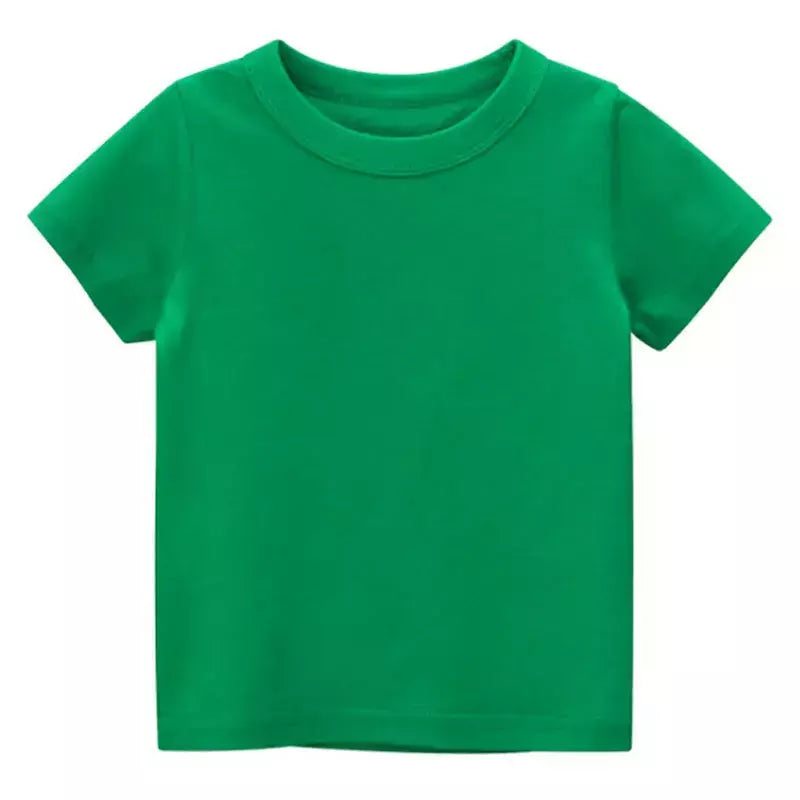 T-shirt de algodão liso para crianças, tops para crianças, meninos e meninas, bebê criança, garotada roupas em branco sólido, branco e preto, crianças manga curta tees, 1 a 8 anos, verão respirável uniformes escolares