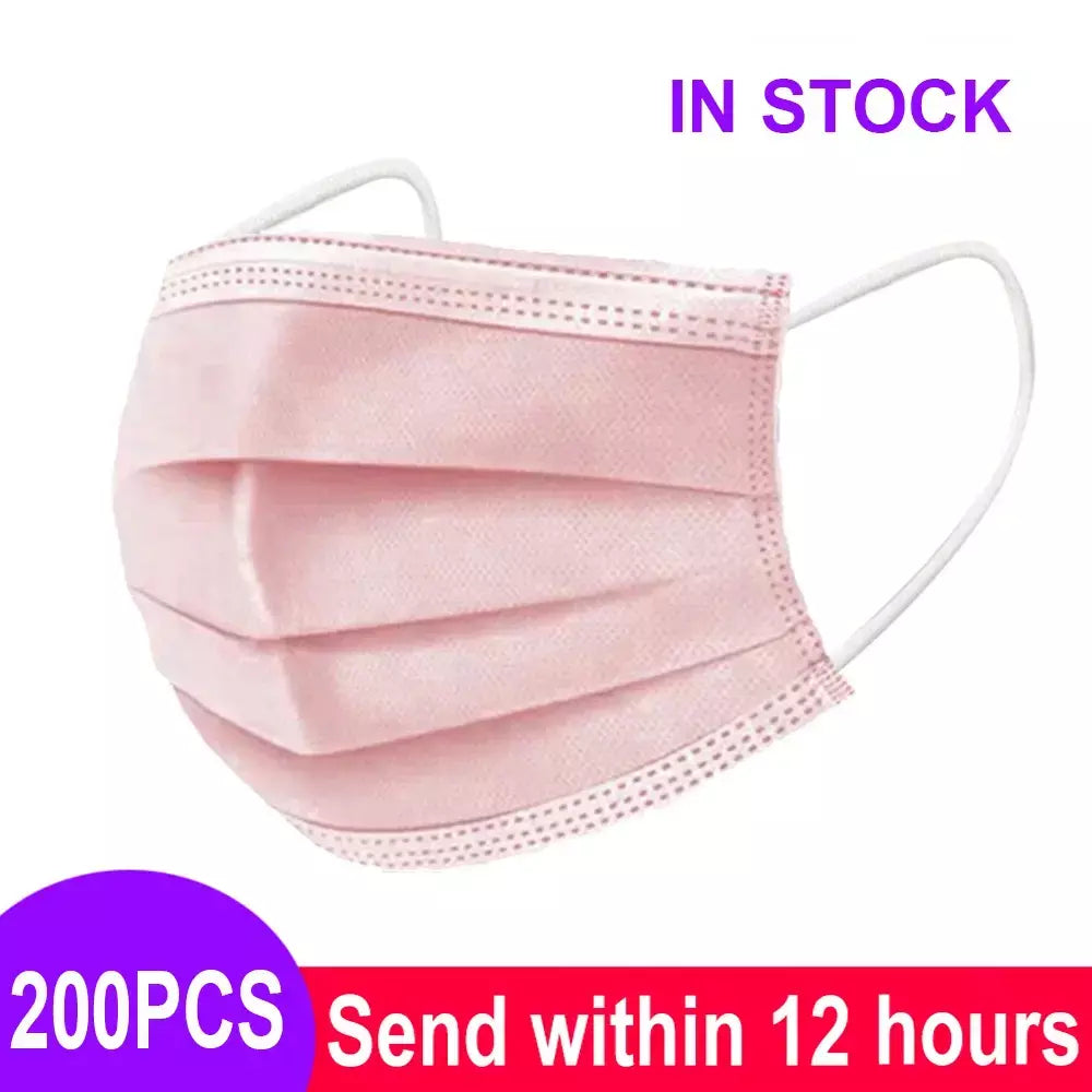Entrega rápida mascarillas máscara descartável não tecido meltblown pano 3 camadas máscara de filtro boca máscara facial máscara respirável