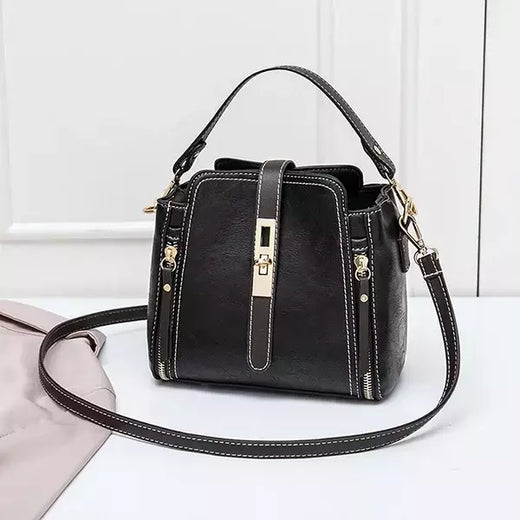 PU Balde De Couro Bolsas De Ombro Para As Mulheres, Cor Sólida, Crossbody, Bolsa Pequena, Zíper, Bolsa Do Telefone, Bolsa Do Mensageiro, Bolsa, Nova Chegada