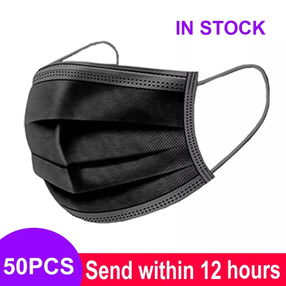 Entrega rápida mascarillas máscara descartável não tecido meltblown pano 3 camadas máscara de filtro boca máscara facial máscara respirável