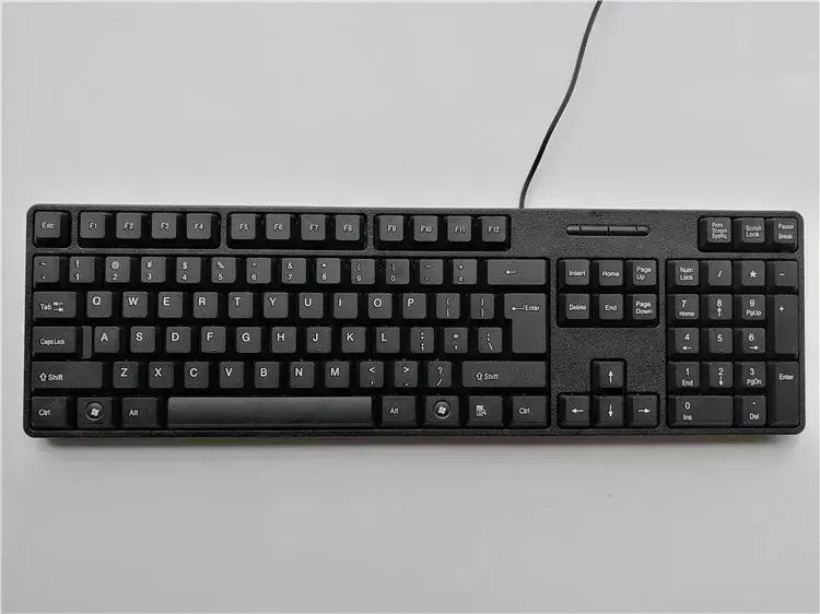 Teclado com fio USB com 104 teclas, teclado de jogo, computador, espanhol, francês, russo, árabe, letra