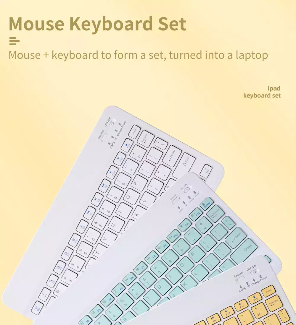 Teclado e mouse bluetooth para ipad xiaomi samsung huawei telefone tablet fino mini teclado sem fio para android ios windows