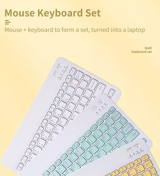 Teclado e mouse bluetooth para ipad xiaomi samsung huawei telefone tablet fino mini teclado sem fio para android ios windows