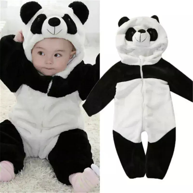0-36 meses bebê recém-nascido manter quente inverno macacão geral panda animal com capuz macacão infantil menino e menina hallowe cosplay pijamas