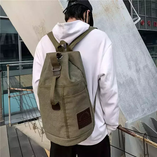 Mochilas de Viagem Esportiva de Grande Capacidade, Bagagem Masculina, Canvas Bucket Shoulder Bag, Caminhadas Duffle Bags, Mochila Masculina, Mochila Exterior