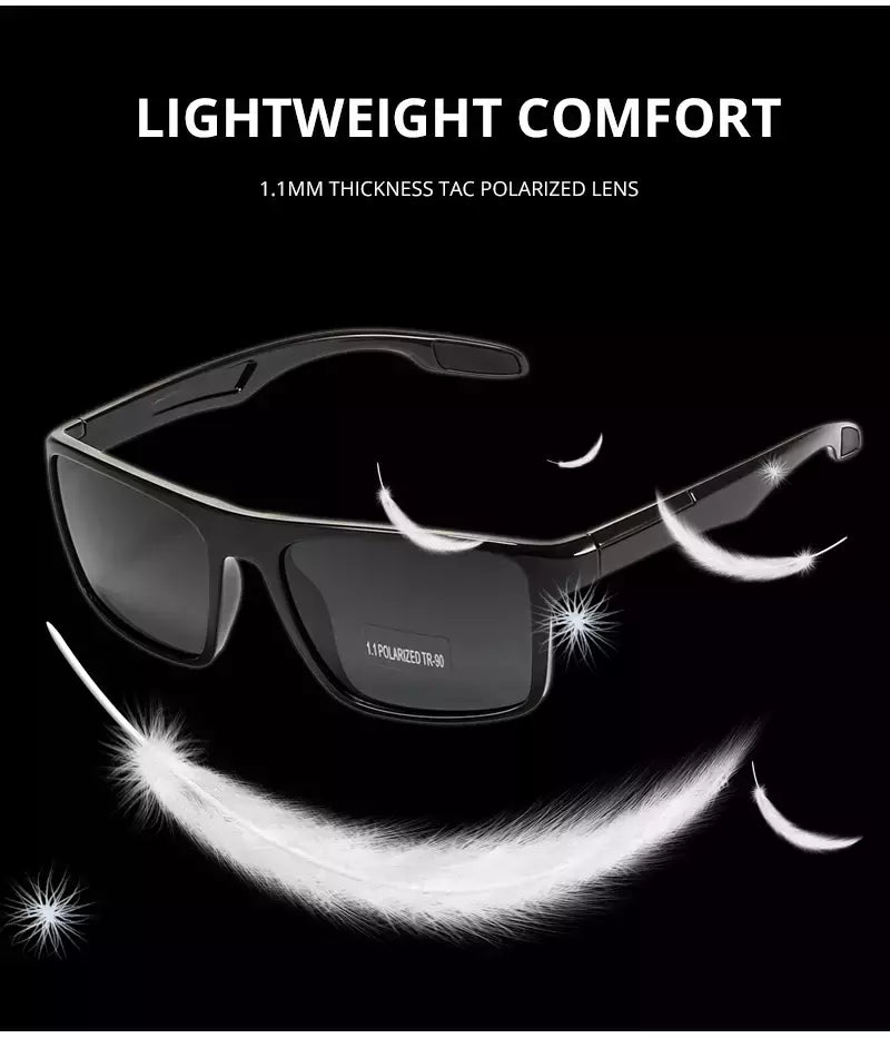Óculos de sol ultra leves Kdeam retangulares para homens e mulheres, TAC polarizado, lente espessura, óculos de sol para condução, esportes, Cat.3, TR90, 1.1mm