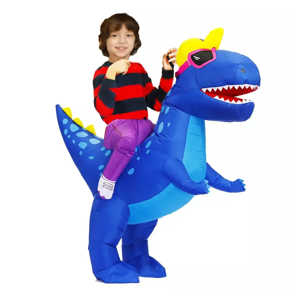 Crianças criança dinossauro inflável traje anime purim halloween festa de natal cosplay trajes vestido ternos para meninos meninas