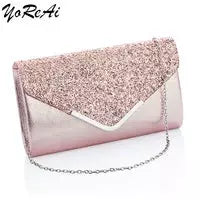 YoReAi-Beading Bolsa para Mulheres, Clutch Feminino, Bolsas de Ombro, Bolsas Festa, Veludo, Hobo-Bag Brilhante, Messenger Bag, Marca de Luxo