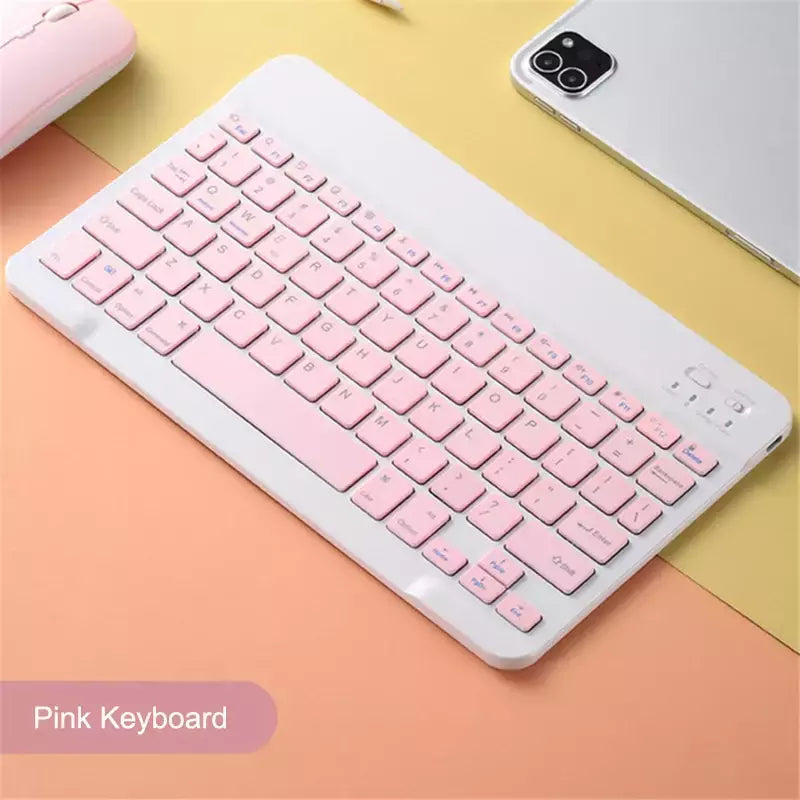 Teclado e mouse bluetooth para ipad xiaomi samsung huawei telefone tablet fino mini teclado sem fio para android ios windows