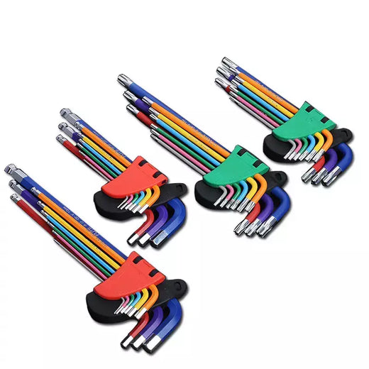 Conjunto de chave allen l kit de chave para parafuso allen 9pcs braço longo conjunto de chaves hex 1.5mm a 10mm hexágono chave ferramentas manuais para reparação de bicicletas