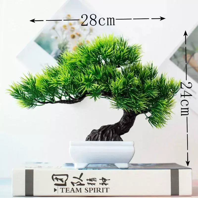 Novas plantas artificiais verdes bonsai pequena árvore grama flor vaso bonsai halloween casamento festa de natal decoração de escritório em casa