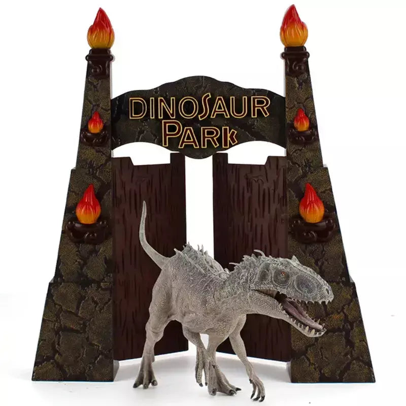 Crianças dinossauro portal quadro fingir jogar simulação casa de fazenda animal corral cerca portão para crianças figuras ação acessórios
