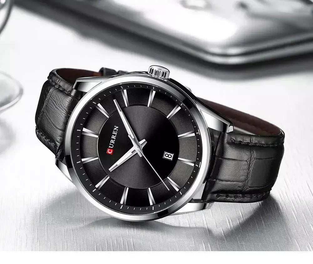 Curren novos relógios de quartzo para homens pulseira de couro masculino relógios de pulso topo marca de luxo relógio masculino de negócios reloj hombres