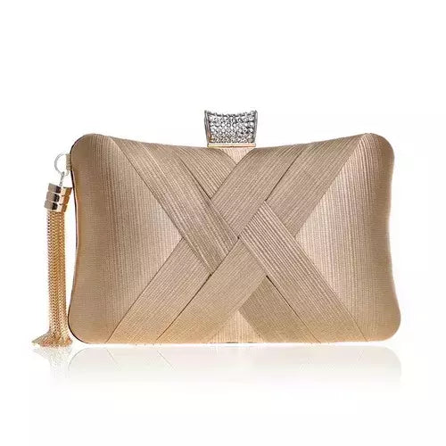 Sekusa-bolsa de noite com borla feminina, bolsa de ombro com corrente, festa de casamento