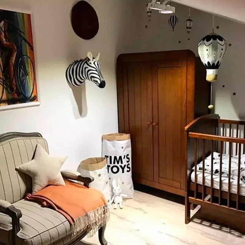 3D Animal Wall Mount for Children, Stuffed Toys for Kids, Nursery Wall, Home Decor Acessórios, Presentes de aniversário, Zebra, Elefante, Girafa