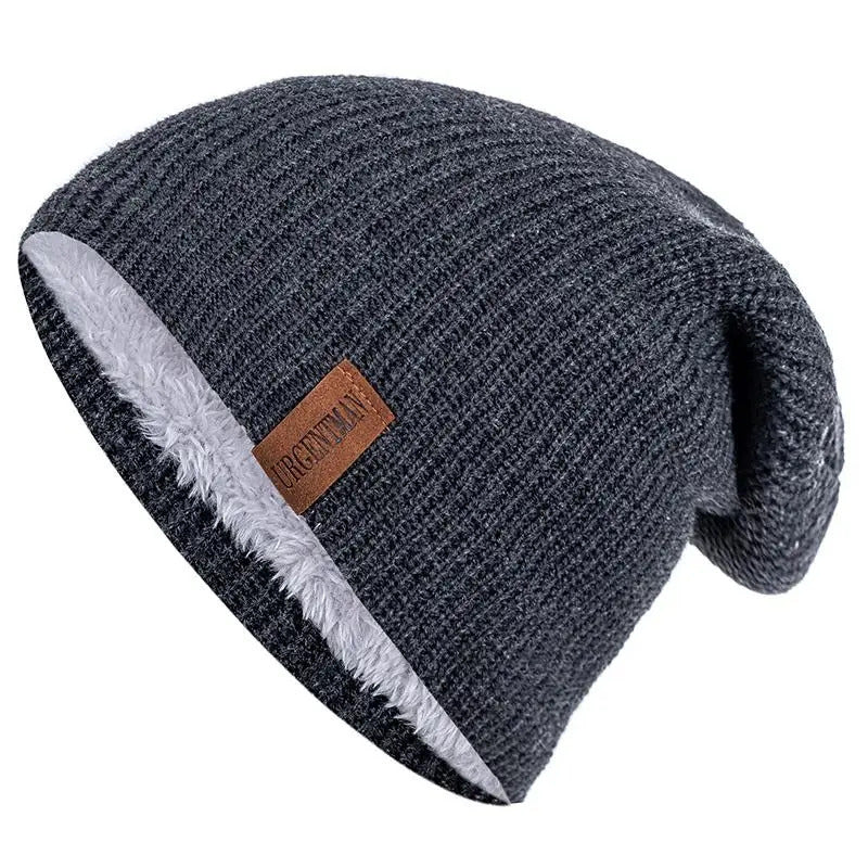 Chapéu clássico de inverno tricotado URGENTMAN Label Casual boné para mulheres homens manter quente adicionar forro de pele chapéu de inverno fashion sólido gorro chapéu 16 cores boné de esqui