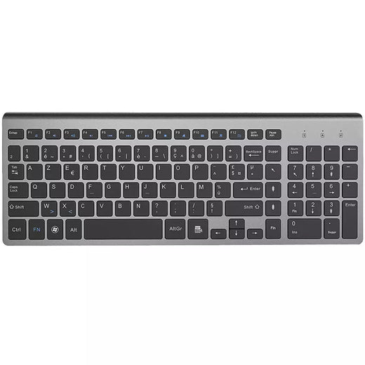 Conjunto de Teclado Sem Fio Francês, Layout AZERTY, Ultra Fino, 2.4G, Silencioso, Chave de Tesoura Compacta, Mac, Windows, PC, Laptop, TV Box