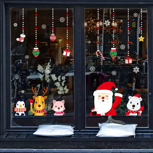 Decoração de Feliz Natal para casa, parede e janela adesivos ornamentos, guirlanda de ano novo, Noel Festoon, 2022, 2025