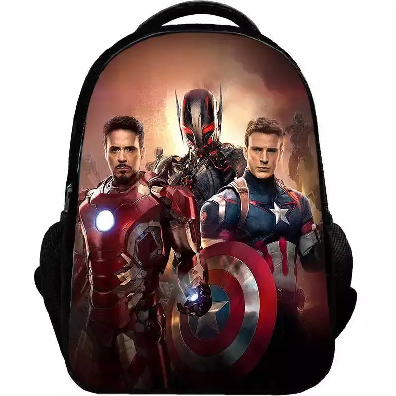 Bolsa Escolar Marvel Super Heroes para Crianças, Mochilas Homem de Ferro, Mochila 3D Anime, Bolsa de Viagem Infantil, Meninos, Escola Primária, Novo