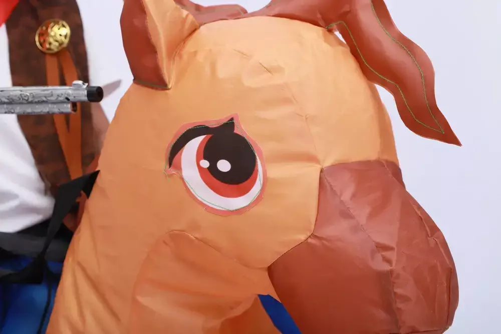 Crianças criança inflável cavalo traje meninas meninos rei cowboy passeio cavalo engraçado halloween purim festa inflado vestuário disfraces