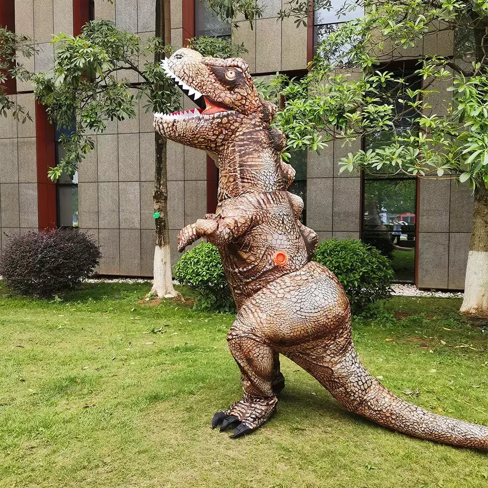 Adulto trajes de dinossauro inflável halloween anime festa cosplay disfraz purim mascote listrado role play roupas para homem mulher