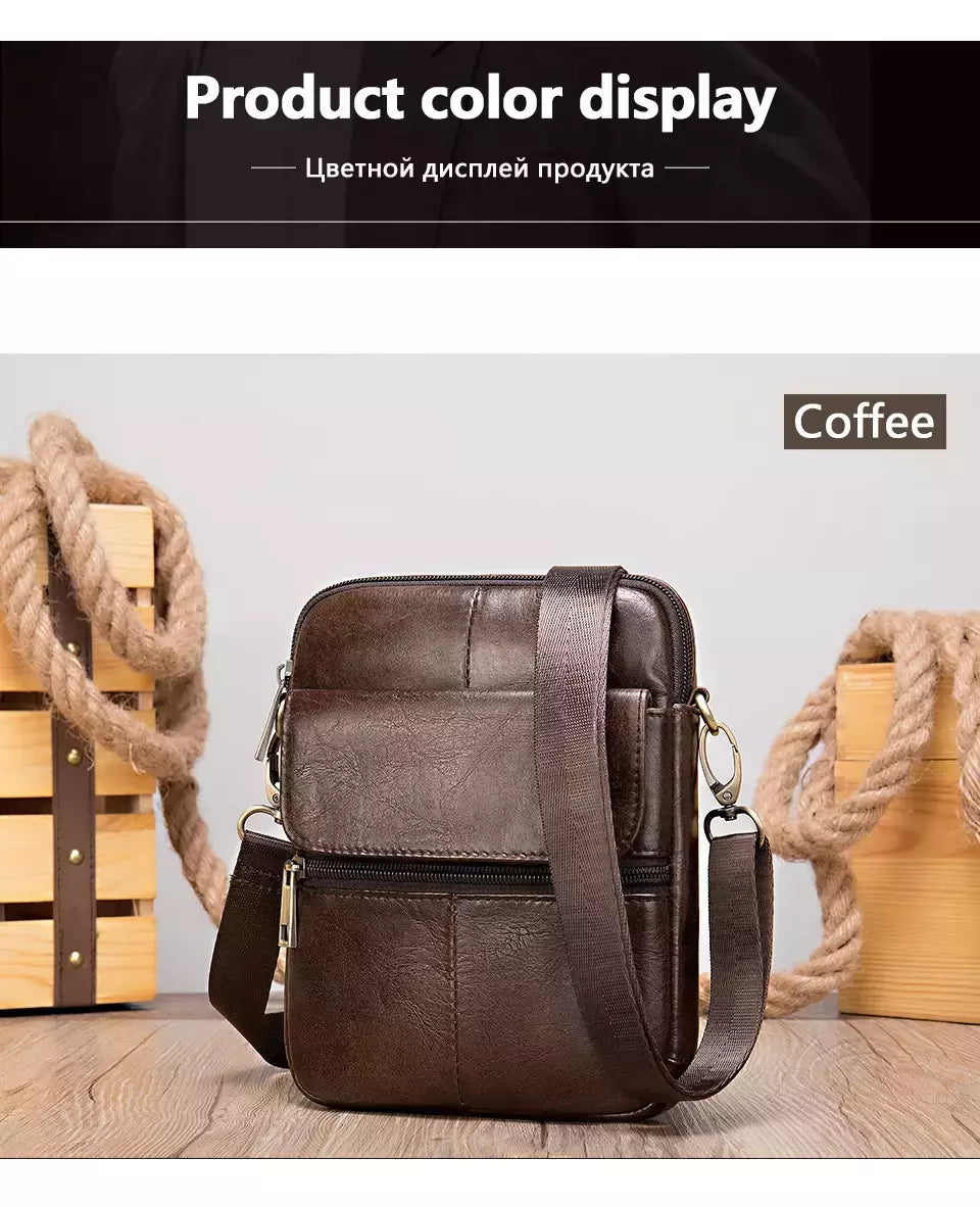 Luufan-bolsa de ombro de couro genuíno masculina, pequenos sacos mensageiro, mini bolsa tiracolo de viagem masculina, nova moda, 2020