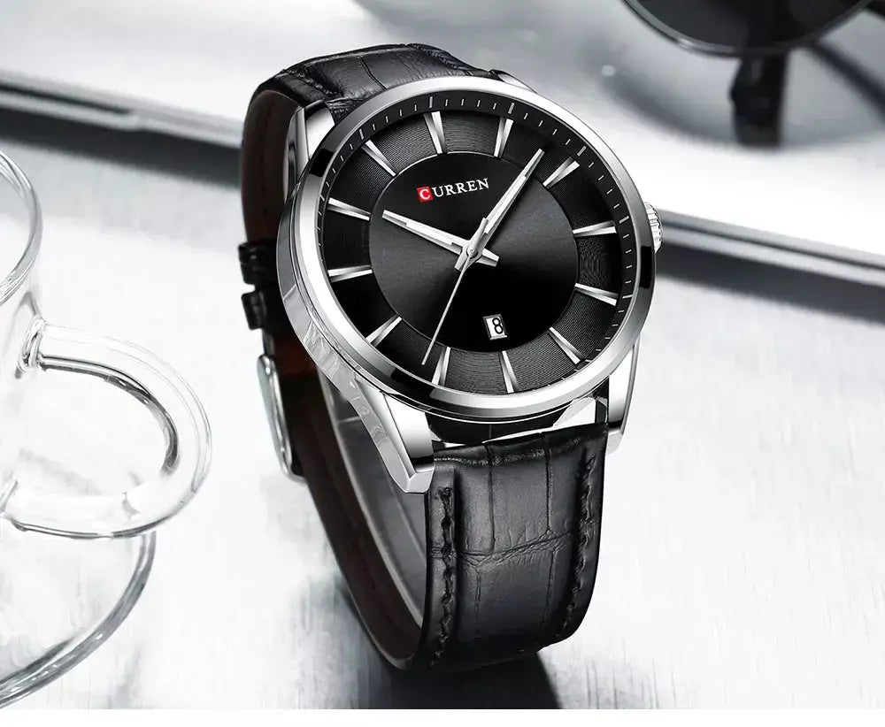 Curren novos relógios de quartzo para homens pulseira de couro masculino relógios de pulso topo marca de luxo relógio masculino de negócios reloj hombres