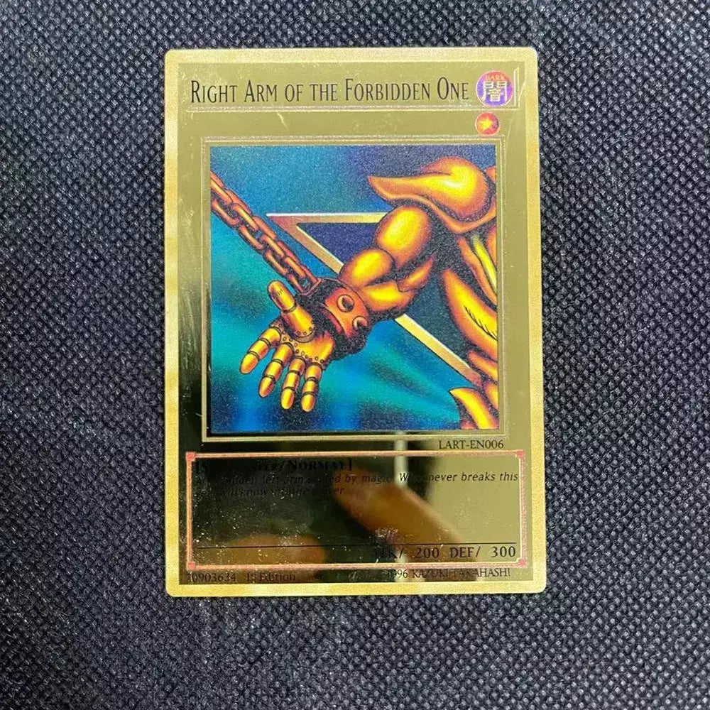 Yugioh cartões de metal dourado yu-gi-oh liga coleção cartão olhos azuis escuro magial obelisco slifer ra crianças presente de aniversário de natal
