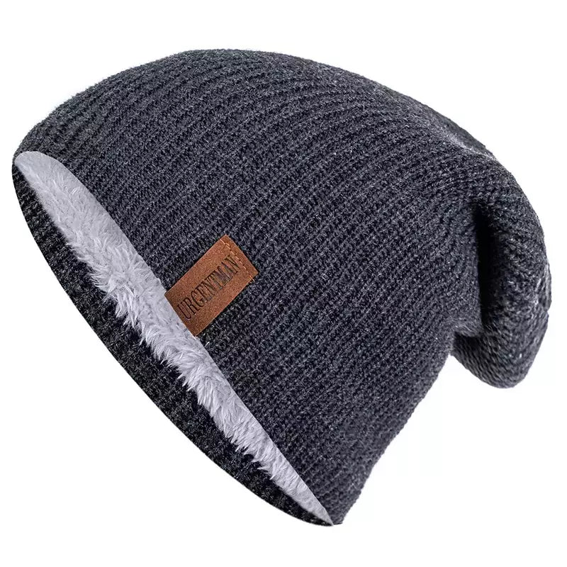 Chapéu clássico de inverno tricotado URGENTMAN Label Casual boné para mulheres homens manter quente adicionar forro de pele chapéu de inverno fashion sólido gorro chapéu 16 cores boné de esqui