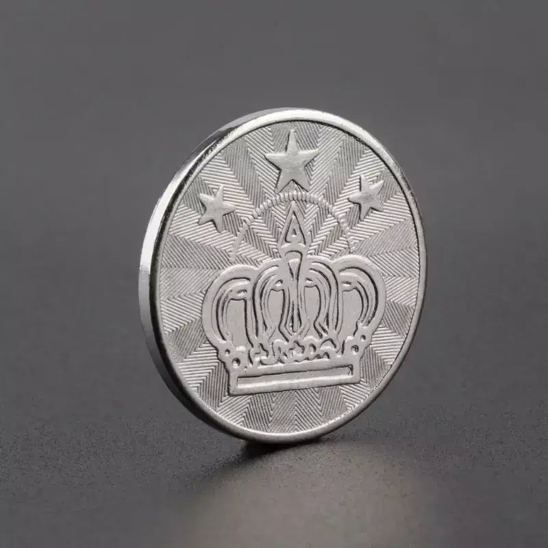 10 peças 25*2mm token de jogo de aço inoxidável, pentagrama de moeda, coroa tokens 831c