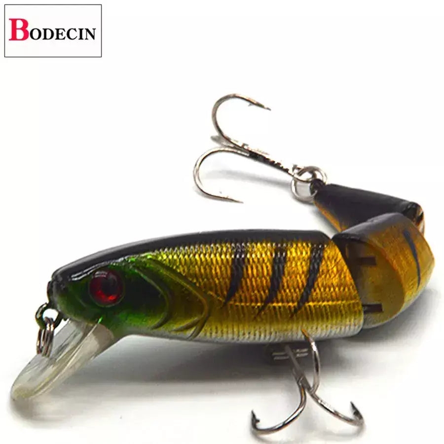 Multi seção robalo iscas de pesca duras olhos 3d 1 pçs crankbaits minnow swimbait falso duro isca artificial wobblers carpa enfrentar