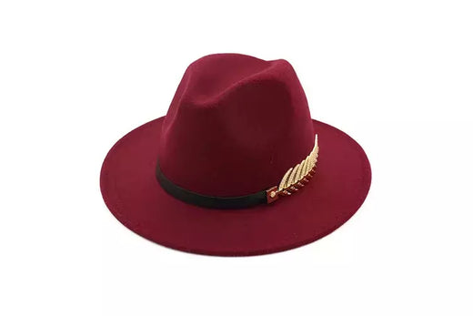 Chapéu Fedora feminino com cinto de pérolas, boné Trilby Vintage, chapéu Panamá de feltro, lã quente, jazz feminino