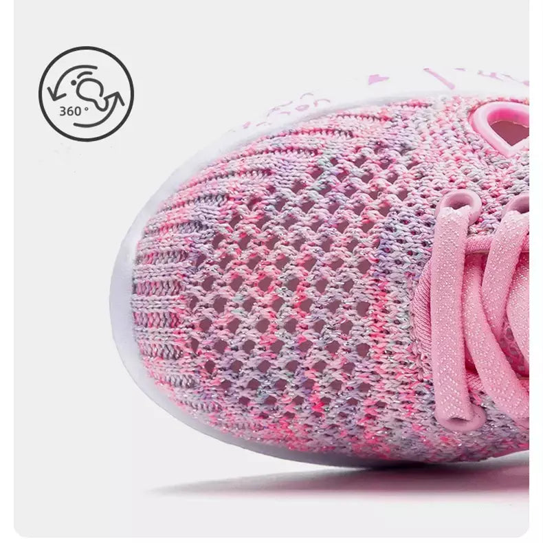 Meninas sapatos casuais luz malha tênis crianças verão primavera outono tenis bonito esporte dos desenhos animados feminino correndo meia calçado