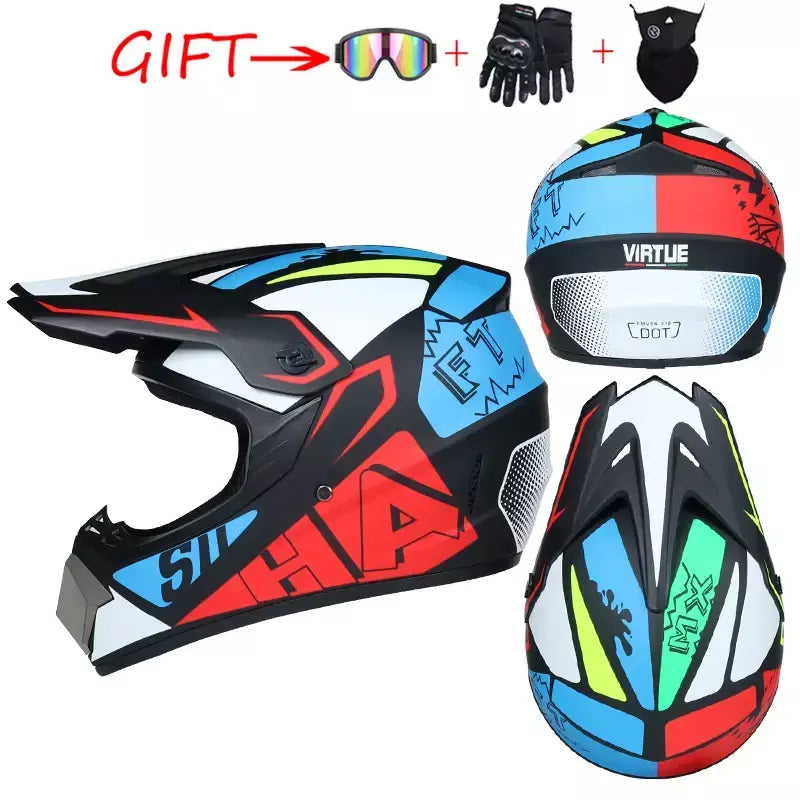 Capacete de segurança para motocross, casco para motocross, bicicleta, downhill, atv, cross, criança, motocicleta, dot abs, 1kg, unissex